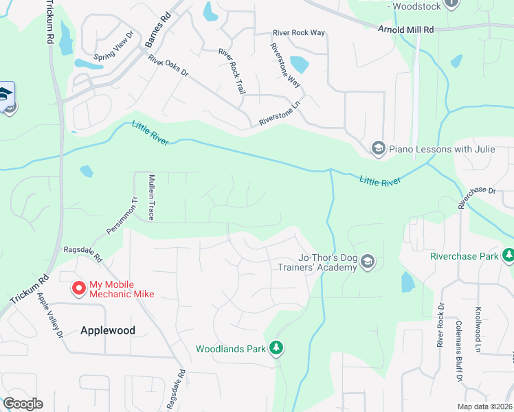 map of restaurants, bars, coffee shops, grocery stores, and more near 536 Watercress Drive in Woodstock
