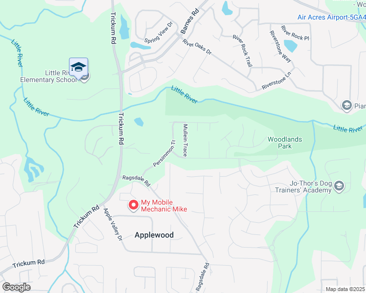 map of restaurants, bars, coffee shops, grocery stores, and more near 509 Mullein Trace in Woodstock