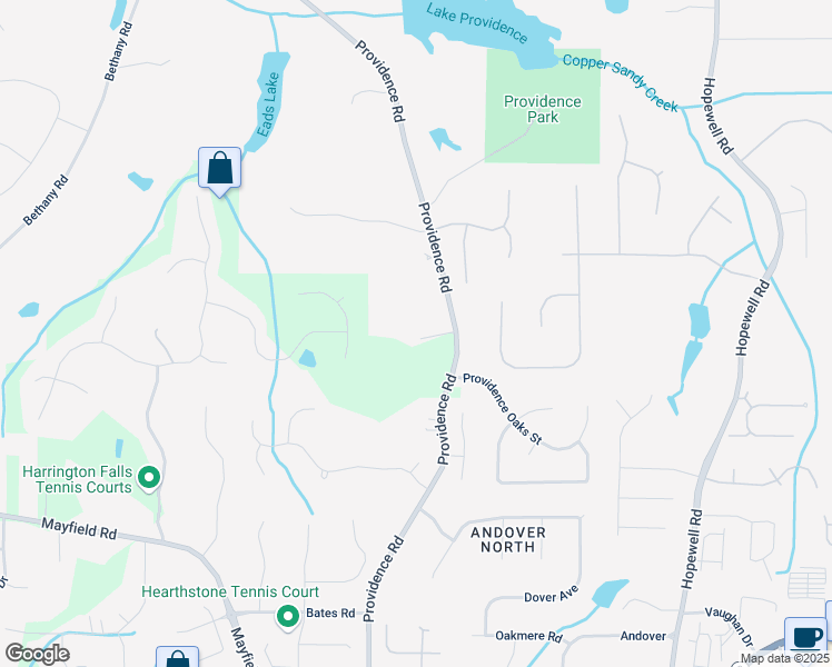 map of restaurants, bars, coffee shops, grocery stores, and more near 13120 Providence Road in Alpharetta