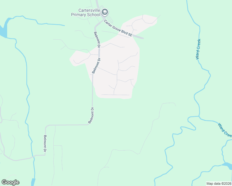 map of restaurants, bars, coffee shops, grocery stores, and more near 20 Greystone Way Southeast in Cartersville