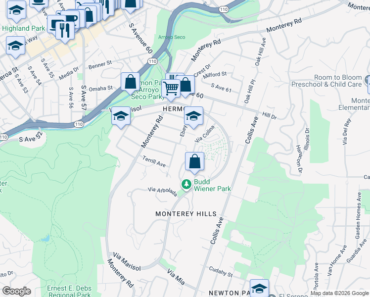 map of restaurants, bars, coffee shops, grocery stores, and more near 624 Redfield Avenue in Los Angeles