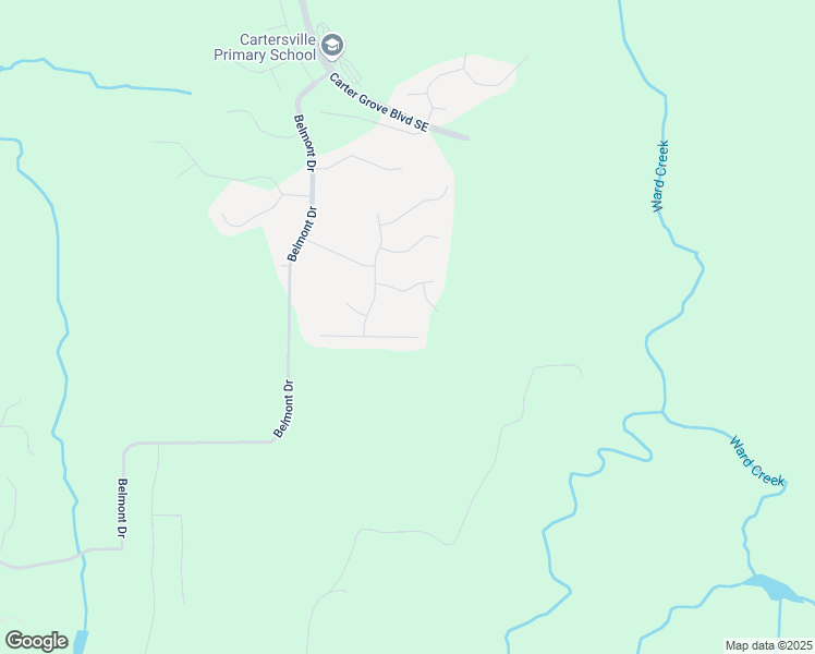 map of restaurants, bars, coffee shops, grocery stores, and more near 28 Greystone Way Southeast in Cartersville