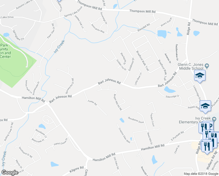 map of restaurants, bars, coffee shops, grocery stores, and more near 1201 Skylar Ridge Circle in Buford