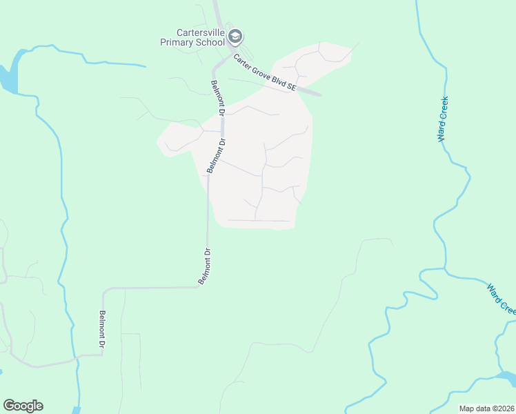 map of restaurants, bars, coffee shops, grocery stores, and more near 20 Greystone Way Southeast in Cartersville