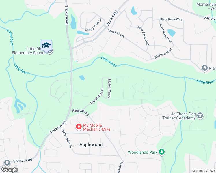 map of restaurants, bars, coffee shops, grocery stores, and more near 519 Mullein Trace in Woodstock