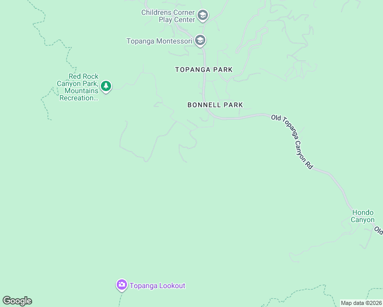 map of restaurants, bars, coffee shops, grocery stores, and more near 23200 Red Rock Road in Topanga