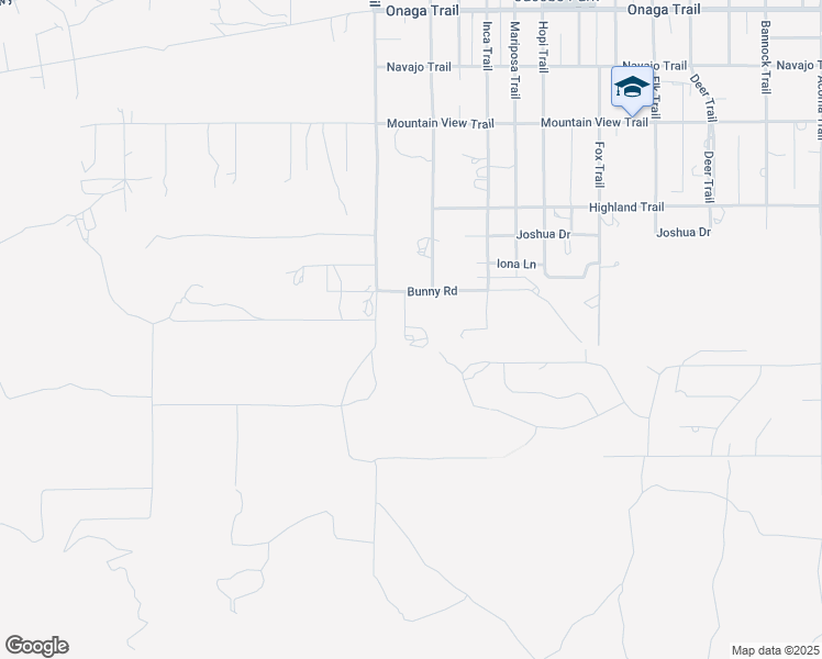 map of restaurants, bars, coffee shops, grocery stores, and more near 8259 Eneva Lane in Yucca Valley