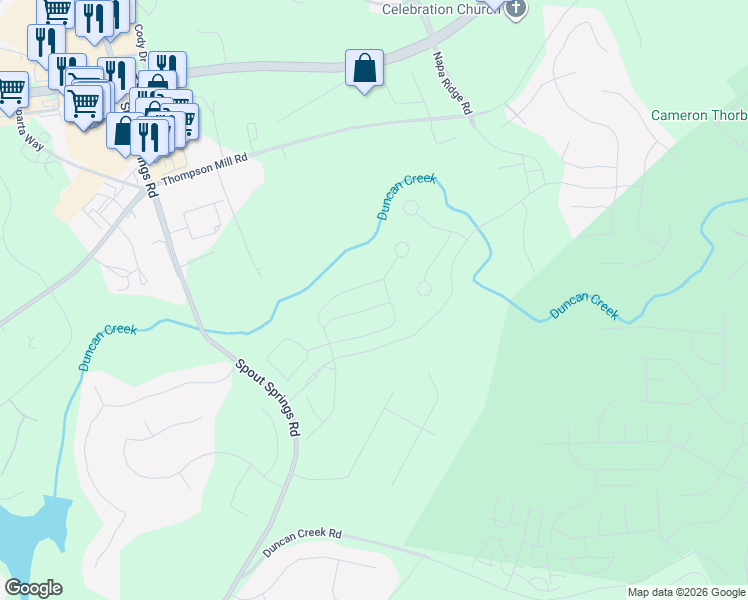map of restaurants, bars, coffee shops, grocery stores, and more near in Braselton