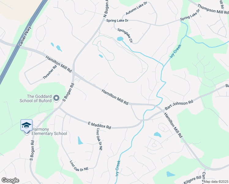 map of restaurants, bars, coffee shops, grocery stores, and more near 3939 Hamilton Mill Road in Buford