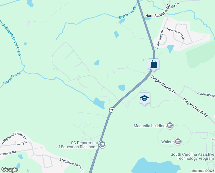 map of restaurants, bars, coffee shops, grocery stores, and more near 112 Hastings Point Drive in Columbia