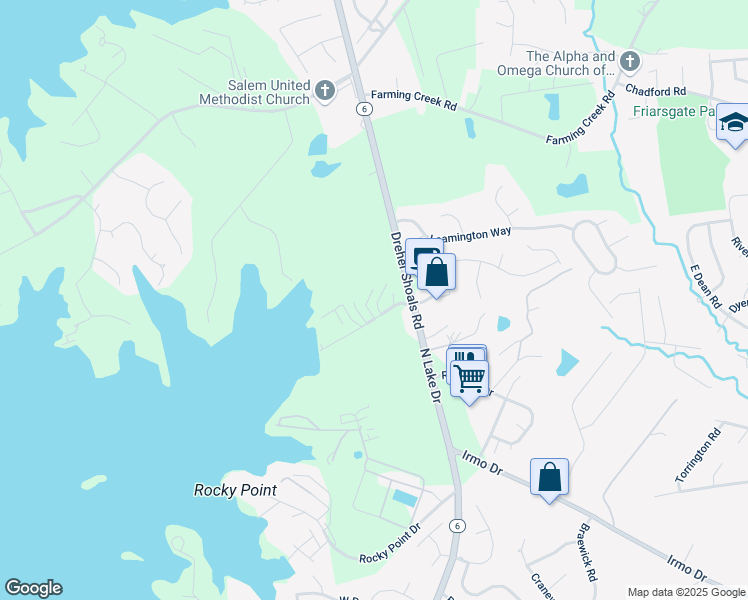 map of restaurants, bars, coffee shops, grocery stores, and more near 217 Browning Lane in Columbia