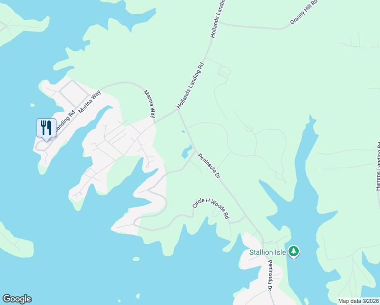 map of restaurants, bars, coffee shops, grocery stores, and more near 161 Circle H Woods Road in Prosperity