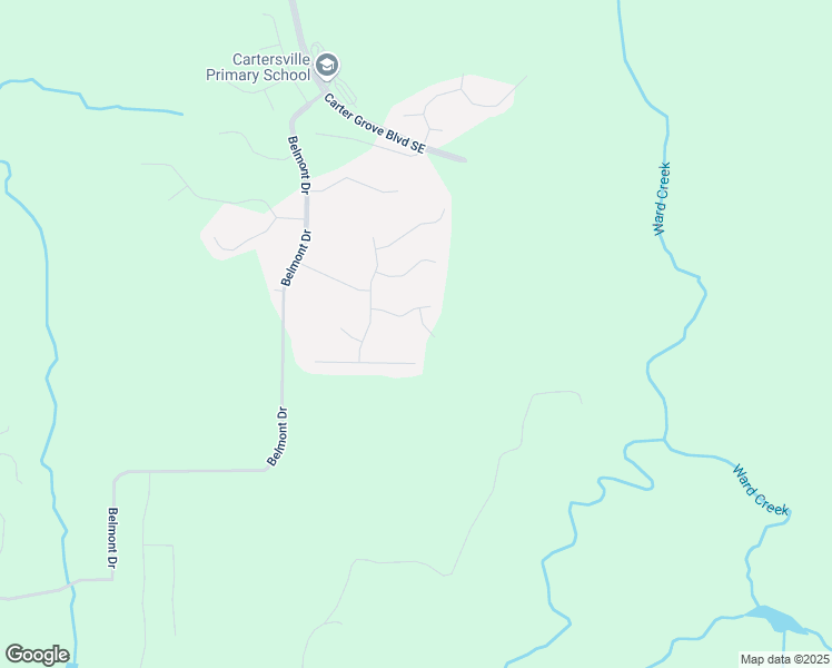 map of restaurants, bars, coffee shops, grocery stores, and more near 7 Bluff Court in Cartersville