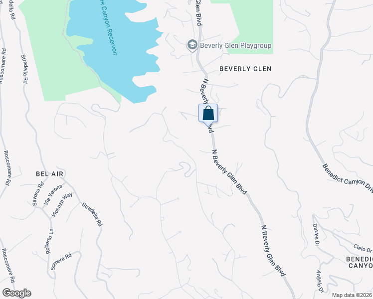 map of restaurants, bars, coffee shops, grocery stores, and more near 1740 Bel Air Road in Los Angeles