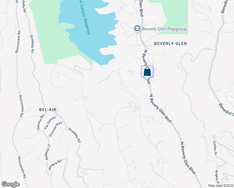 map of restaurants, bars, coffee shops, grocery stores, and more near 1801 Bel Air Road in Los Angeles