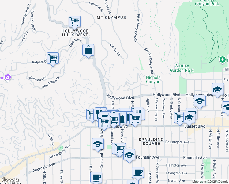 map of restaurants, bars, coffee shops, grocery stores, and more near 8023 Hemet Place in Los Angeles