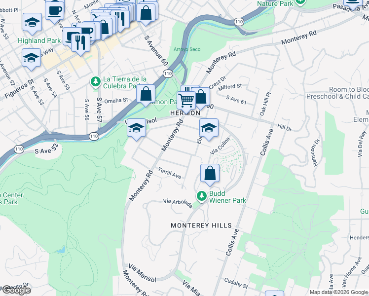 map of restaurants, bars, coffee shops, grocery stores, and more near 528 Coleman Avenue in Los Angeles