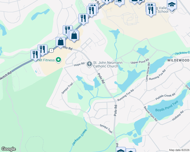 map of restaurants, bars, coffee shops, grocery stores, and more near 104 Old Still Road in Columbia