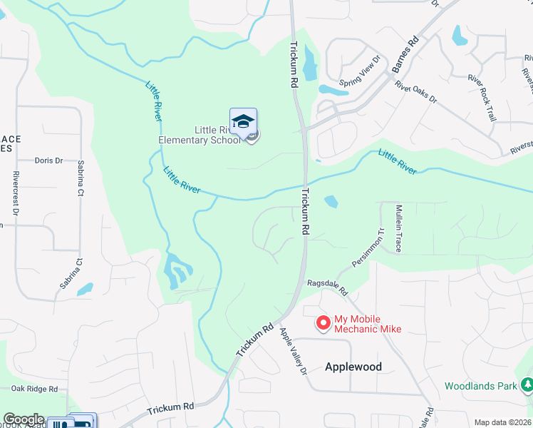 map of restaurants, bars, coffee shops, grocery stores, and more near 117 Nocatee Trail in Woodstock