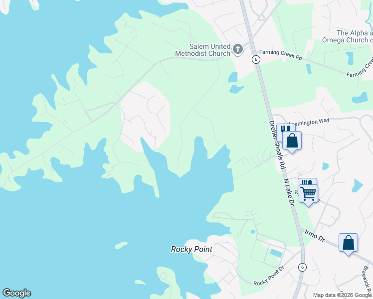 map of restaurants, bars, coffee shops, grocery stores, and more near 94 Muskrat Run in Irmo