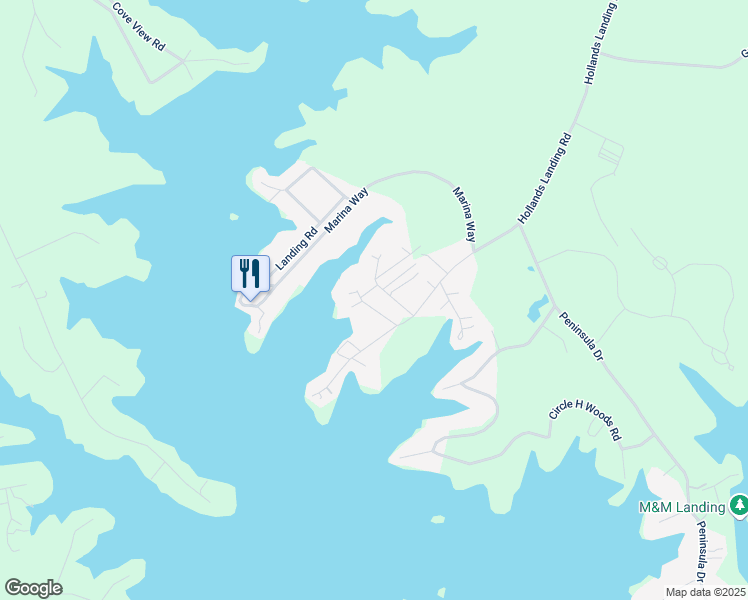 map of restaurants, bars, coffee shops, grocery stores, and more near 76 Sun Rise Lane in Prosperity