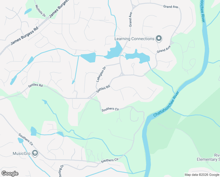 map of restaurants, bars, coffee shops, grocery stores, and more near 620 Riverhaven Drive in Suwanee