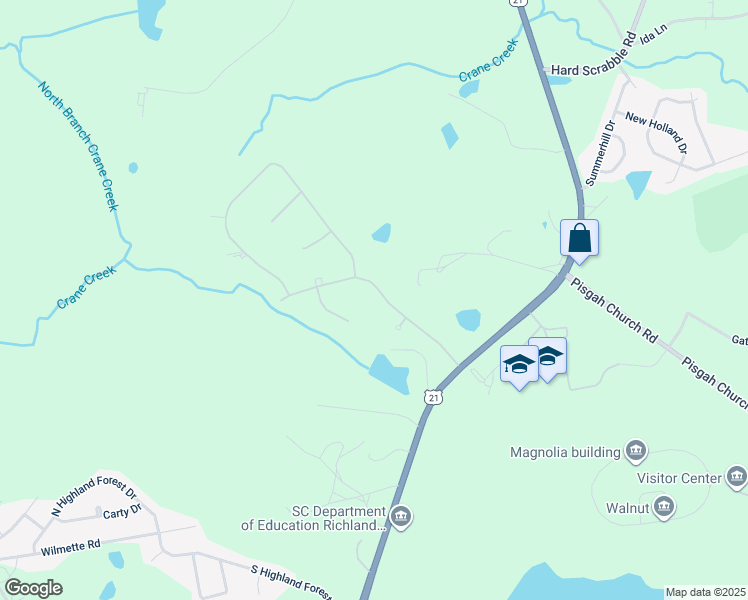 map of restaurants, bars, coffee shops, grocery stores, and more near 117 Hastings Point Drive in Columbia