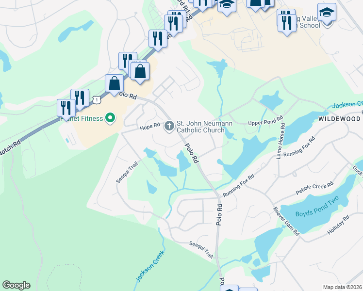 map of restaurants, bars, coffee shops, grocery stores, and more near 104 Old Still Road in Columbia