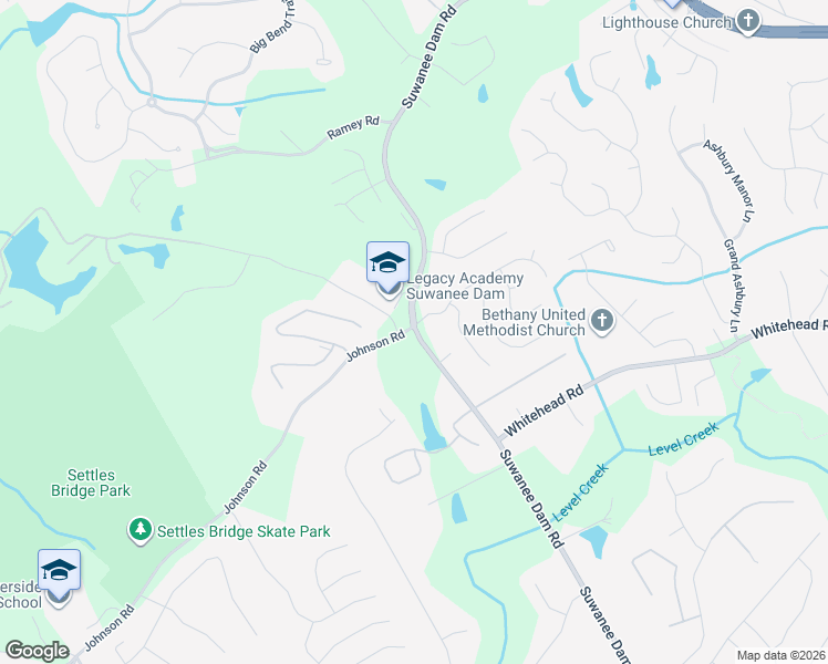 map of restaurants, bars, coffee shops, grocery stores, and more near 5812 Ashleigh Walk Drive Northwest in Suwanee