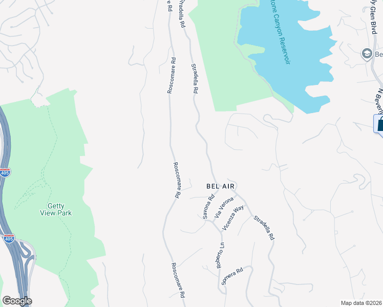 map of restaurants, bars, coffee shops, grocery stores, and more near 1800 Roscomare Road in Los Angeles