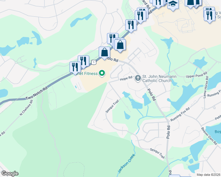 map of restaurants, bars, coffee shops, grocery stores, and more near 203 Hope Rd in Columbia