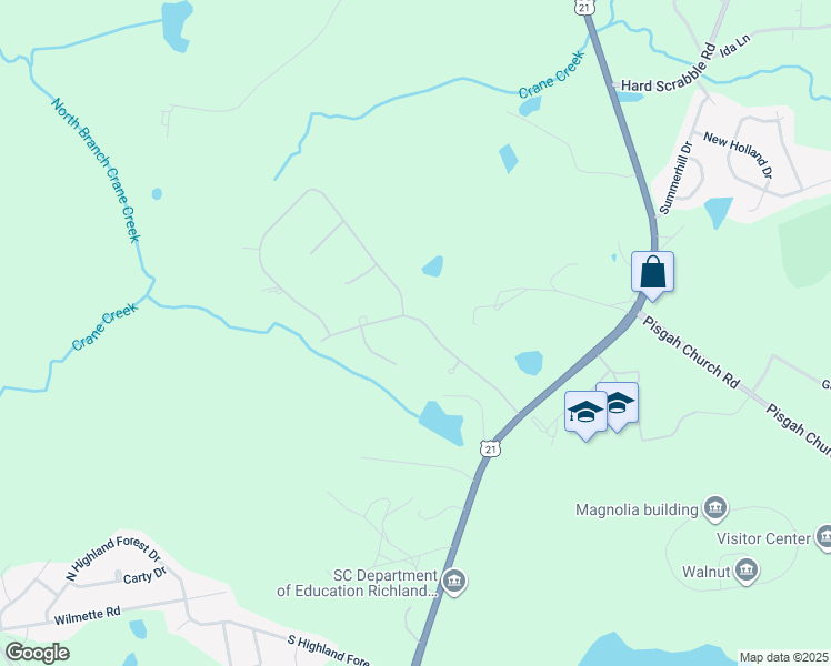 map of restaurants, bars, coffee shops, grocery stores, and more near 117 Hastings Point Drive in Columbia