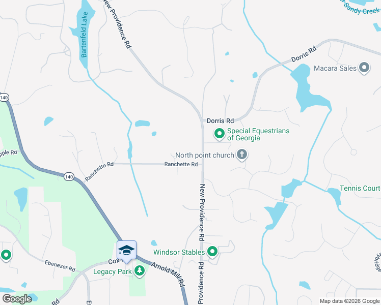 map of restaurants, bars, coffee shops, grocery stores, and more near 13170 New Providence Road in Alpharetta