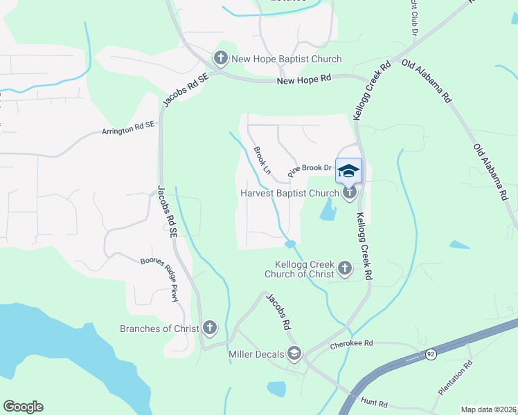 map of restaurants, bars, coffee shops, grocery stores, and more near 6028 Twin Pines Way in Acworth