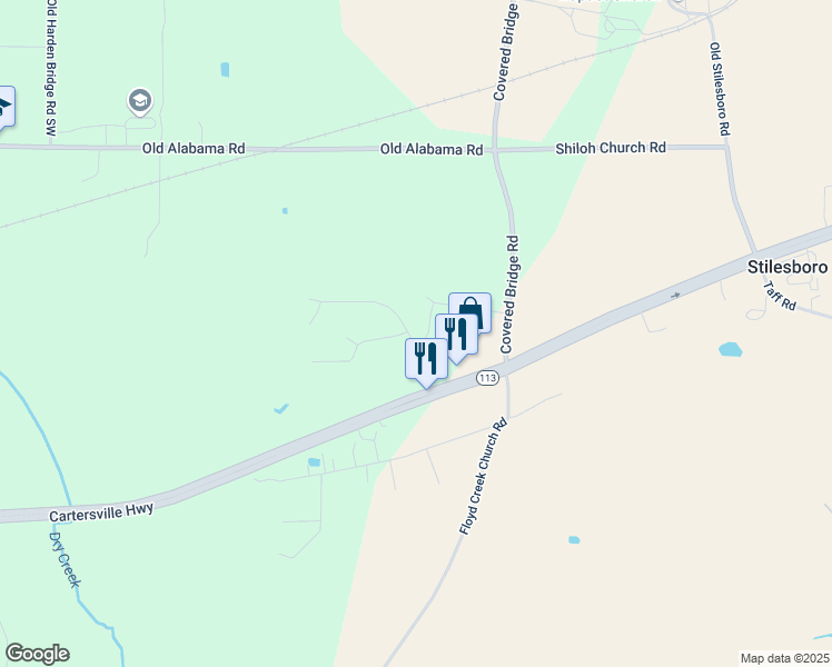 map of restaurants, bars, coffee shops, grocery stores, and more near 16 Winter Wood Trail in Taylorsville