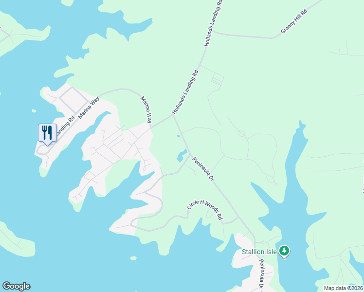 map of restaurants, bars, coffee shops, grocery stores, and more near 161 Circle H Woods Road in Prosperity