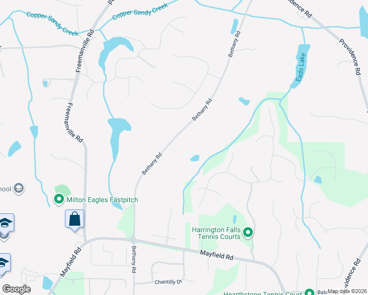 map of restaurants, bars, coffee shops, grocery stores, and more near 13195 Bethany Road in Alpharetta