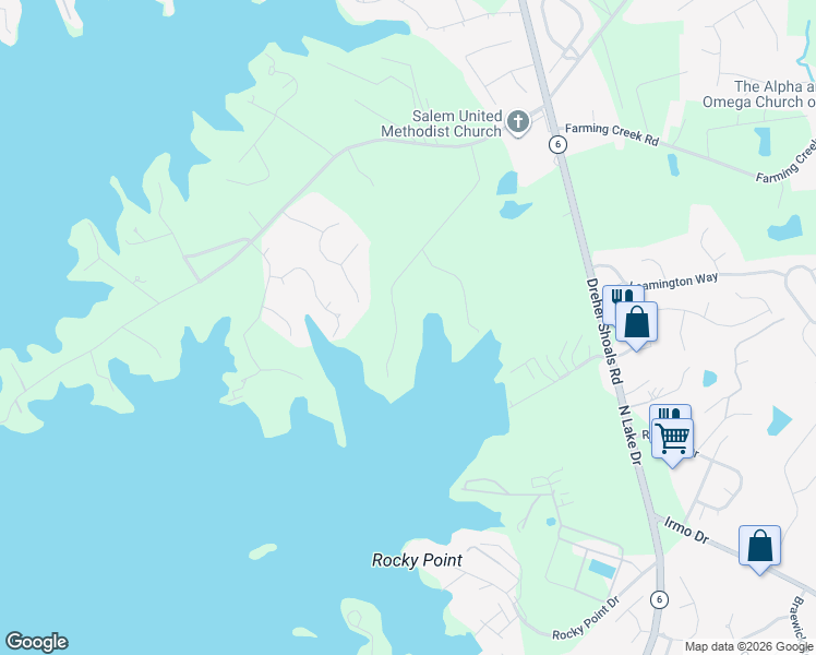 map of restaurants, bars, coffee shops, grocery stores, and more near 94 Muskrat Run in Irmo