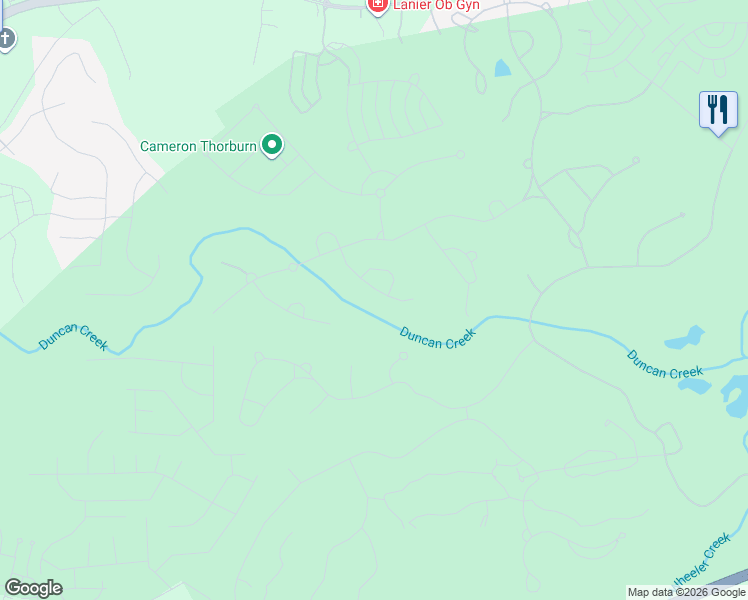 map of restaurants, bars, coffee shops, grocery stores, and more near 5871 Yoshino Cherry Lane Northeast in Braselton