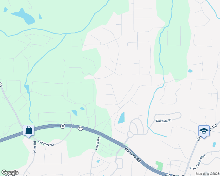 map of restaurants, bars, coffee shops, grocery stores, and more near 113 Lucas Drive in Acworth