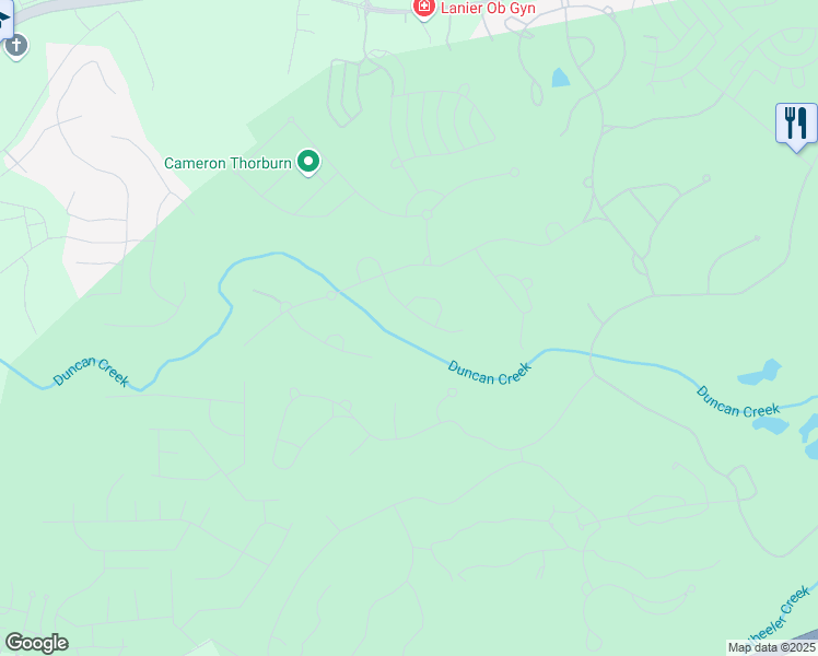 map of restaurants, bars, coffee shops, grocery stores, and more near 5861 Yoshino Cherry Lane Northeast in Braselton