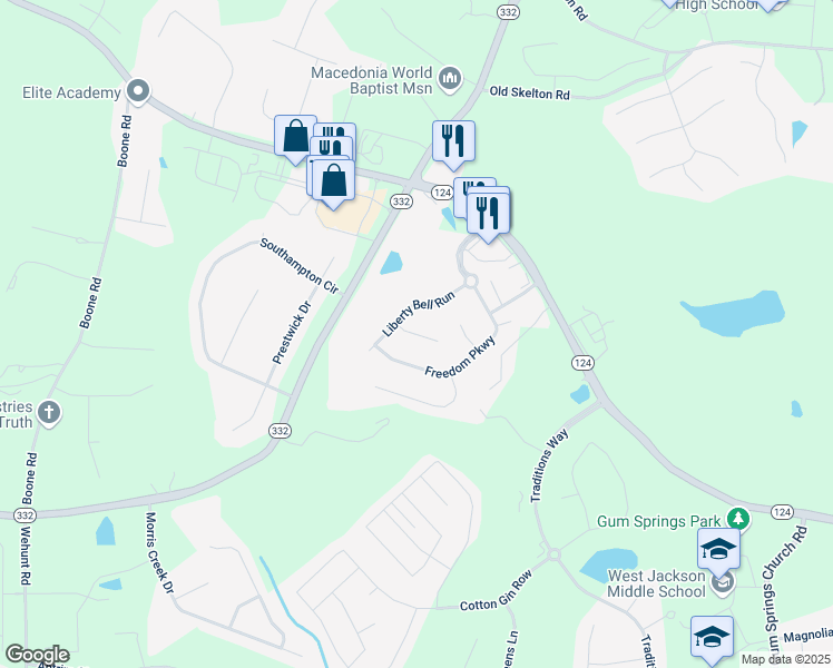 map of restaurants, bars, coffee shops, grocery stores, and more near Amber Waves Avenue in Jefferson