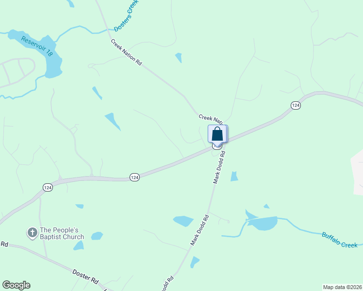 map of restaurants, bars, coffee shops, grocery stores, and more near 2908 Georgia 124 in Jefferson