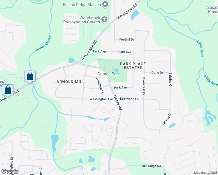 map of restaurants, bars, coffee shops, grocery stores, and more near 514 Jefferson Drive in Woodstock