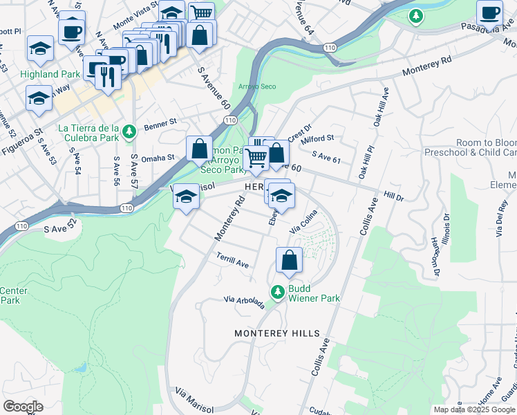 map of restaurants, bars, coffee shops, grocery stores, and more near 528 Coleman Avenue in Los Angeles