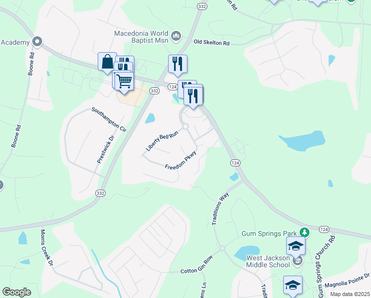 map of restaurants, bars, coffee shops, grocery stores, and more near 1312 Old Glory Court in Jefferson