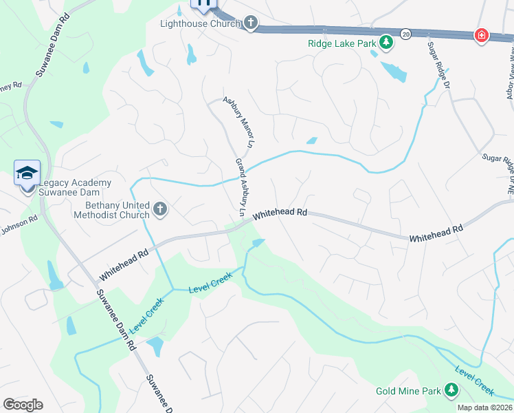 map of restaurants, bars, coffee shops, grocery stores, and more near 300 Whitehead Road in Buford