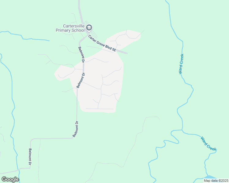 map of restaurants, bars, coffee shops, grocery stores, and more near 14 Brownwood Drive in Cartersville