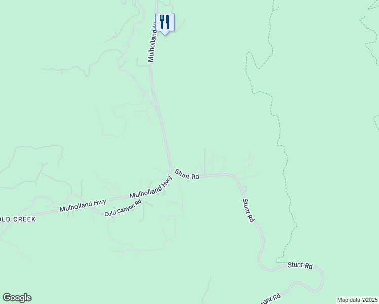 map of restaurants, bars, coffee shops, grocery stores, and more near 2140 Stunt Road in Calabasas