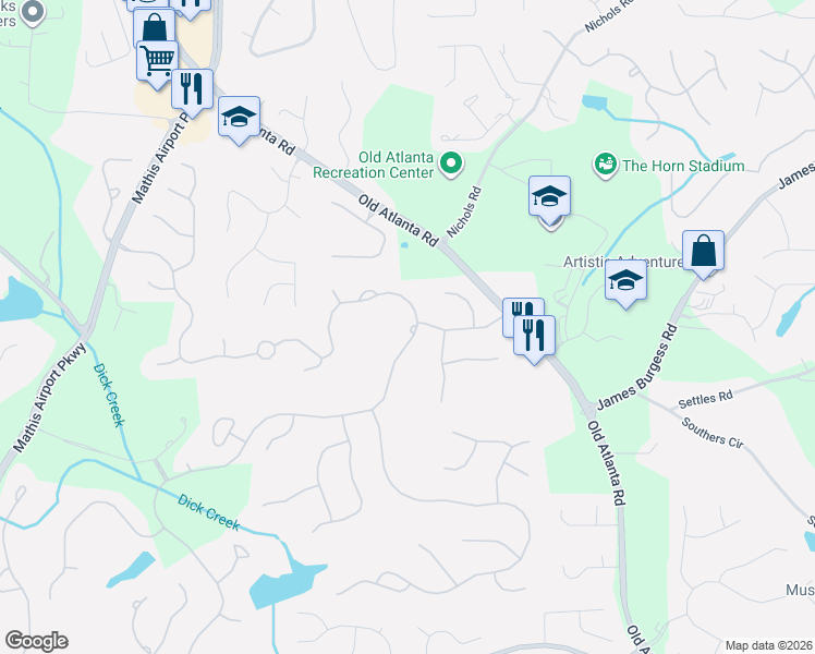 map of restaurants, bars, coffee shops, grocery stores, and more near 7005 Laurel Oak Drive in Suwanee